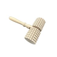 Dřevěný masážní ruční strojek se dvěma válci, 16 x 10 x 4,5 cm