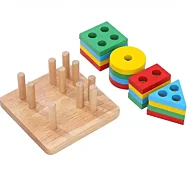 Dřevěná skládačka s geometrickými tvary Montessori