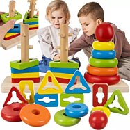 Dřevěná vkládačka pro děti Inserter II, 15 dílů