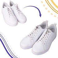 Elastické šňůrky do bot bez vázání s kovovou sponou, Laces, bílá