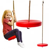 Dětská zahradní kulatá plastová houpačka na laně