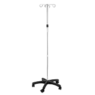 Infuzní stojan na kolečkách - výškově nastavitelný, 4 háčky