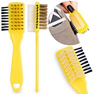 Kartáč na obuv z semišové kůže tři typy štětin na semišové boty