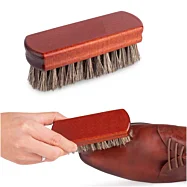 Dřevěný kartáč na čištění bot s koňským vlasem Brush, 12 cm