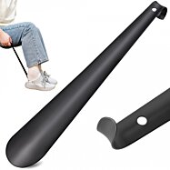 Dlouhý kovový obuvák na boty černý, 58 cm