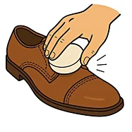 Kulatá jemná houbička na čištění obuvi