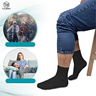 Pánské bezešvé bavlněné ponožky vroubkované, Tulmero Socks, EU (44-46), černé