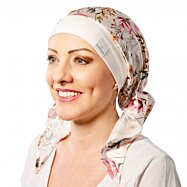 Saténová onko šatka po chemoterapii Canaver, avero květy