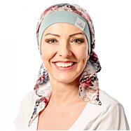 Saténová onko šátka po chemoterapii Canaver, tameri květy