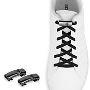 Šňůrky do bot s černými kovovými magnetickými sponami Shoelaces, černé