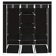 Textilní přenosná šatníková skříň černá - 130 x 45 x 170 cm