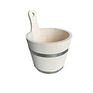 Dřevěné vědro do sauny s rukojetí, 32 x 25 cm, 6L