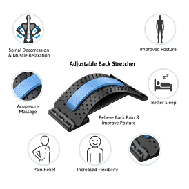 Masážní strečinkový mostík na záda s akupresurními výstupky – 3 úrovně