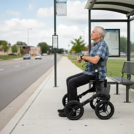Hliníkový chodítko Ranger s nafukovacími koly a sedadlem