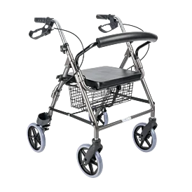 Čtyřkolové hliníkové chodítko VICTORIA se sedadlem a košíkem