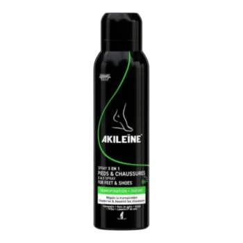 Sprej na nohy a boty proti zápachu 3 v 1, Akileine Black - 150 ml
