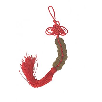 Šest čínských mincí s nekonečným uzlem