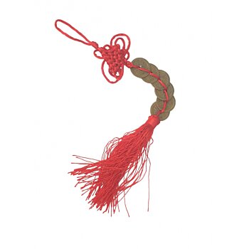 Šest čínských mincí s nekonečným uzlem