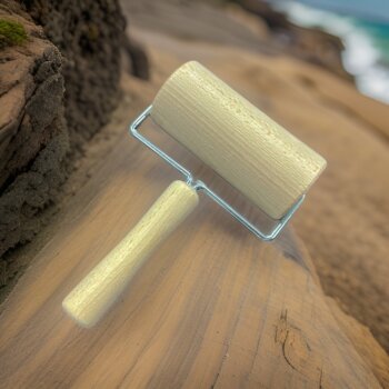 Dřevěný masážní ruční hladký váleček - velký, 19 x 12 x 6 cm