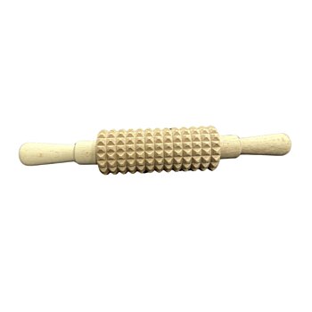 Dřevěný oboustranný masážní váleček na celé tělo - malý, 28 x 12 x 4,5 cm