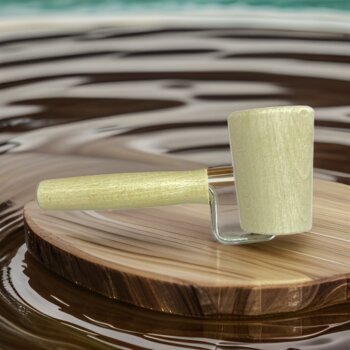 Dřevěný masážní ruční hladký "šikmý" váleček - malý, 17 x 7 x 5 cm