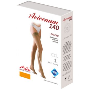 Kompresní stehenní punčochy Avicenum 140, M, černé