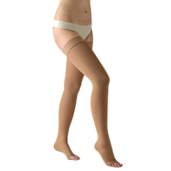 Kompresní stehenní punčochy otevřená špička lem Avicenum 360, L, dlouhé