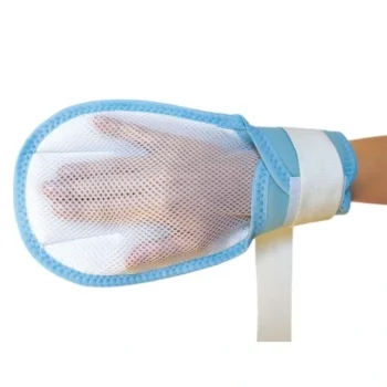 Upínací popruh s rukavicí, fixace rukou pro pacienty proti poraněním