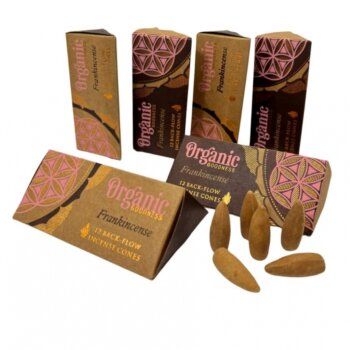 Sada 12 organických vonných kuželů se zpětným tokem