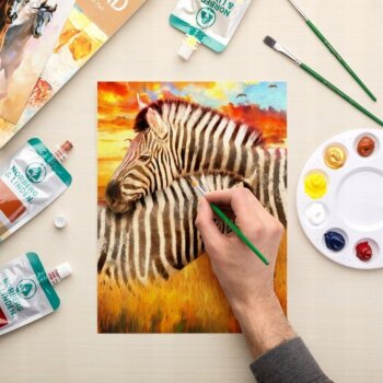 Prémiová sada akrylových barev - 15 velkých tub na malování na plátno, 15 x 120 ml