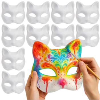 Sada masek na tvoření - kočka 10 kusů