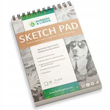 Sada na kreslení s grafickými, uhlíkovými, skicovacími tužkami a skicářem