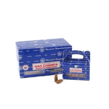 SATYA - Nag Champa zpětné kouřové vonné kužely, 24ks