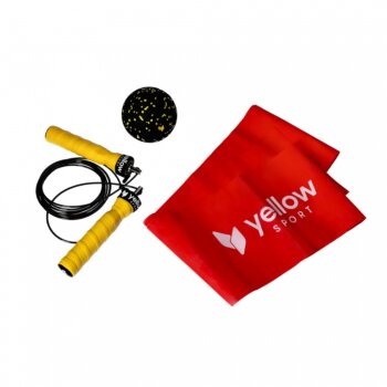 Fitness sada - expander, švihadlo a masážní míč, AllInOne