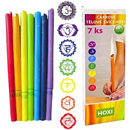 Čakrové tělové svíčky Hoxi v krabičce - 7 ks