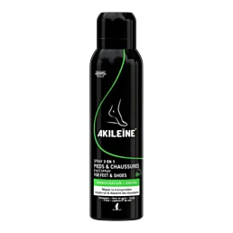 Sprej na nohy a boty proti zápachu 3 v 1, Akileine Black - 150 ml