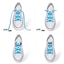 Ploché elastické šňůrky do bot s magnetickým uzávěrem Amusing Elastic Laces 100cm - Náhled