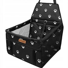 Autosedačka pro zvířata, Dog Transport, černá s tlapkami - Náhled