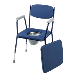 Toaletní stolička BLUE-TIM s nastavitelnou výškou a nosností 136 kg