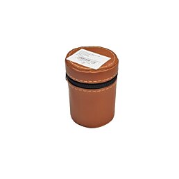 Cestovní nerezové štamprle v hnědé koženkové pouzdře 4ks - Náhled