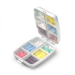 Cestovní dávkovač na léky 12 komorový, 8,5 x 6,5 x 3 cm - Náhled