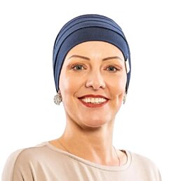 Čepice po chemoterapii, dámská Canaver (2-vrstvá) tmavě modrá - Náhled