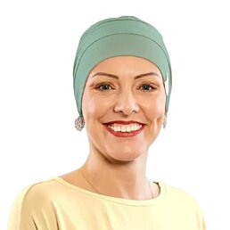 Čepice po chemoterapii, dámská Canaver (2-vrstvá) tmavá máta - Náhled