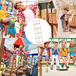 Dětský lanový žebřík 180 cm, dřevěný - Náhled