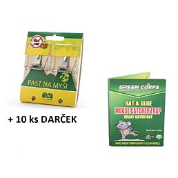 Dřevěná past na myši Wood, 100 x 45 mm, 2 ks