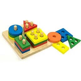 Dřevěná skládačka s geometrickými tvary Montessori