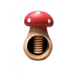 Dřevěný louskáček na ořechy Muchomůrka, 10 x 6 cm