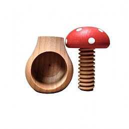 Dřevěný louskáček na ořechy Muchomůrka, 10 x 6 cm - Náhled