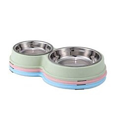Dvojitá miska pro psa nerez - Náhled