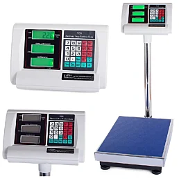 Elektronická platformová váha s displejem a pamětí cen do 100 kg